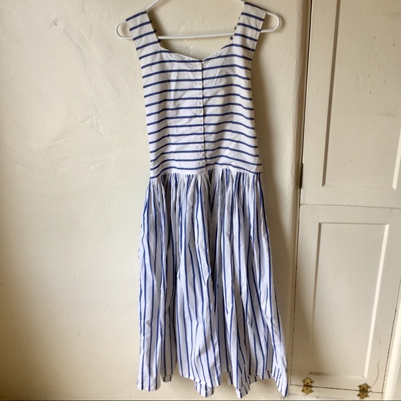 Blue and White Striped Dress - Picture 3 of 8